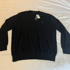 NWT Polo Ralph Lauren Men’s Sweater V-Neck Pullover Black